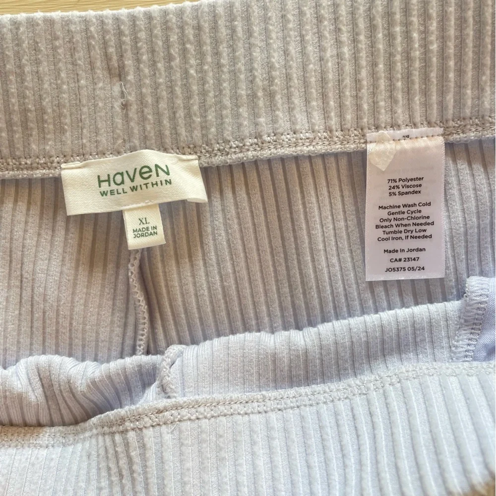 Haven Well Within Ribbed Joggers‎ XL Light Blue Gray Soft Knit Lounge Pants